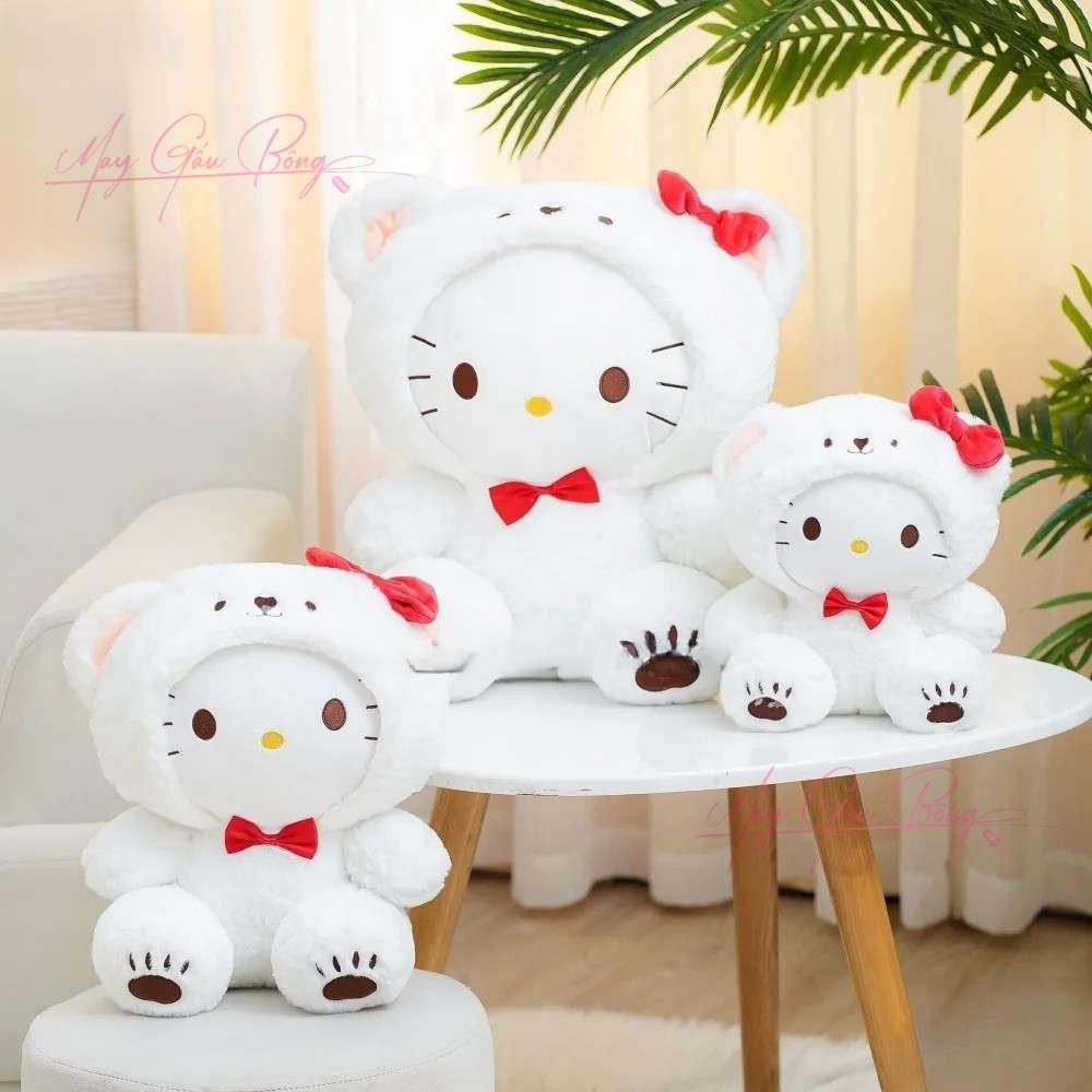 Gấu Bông Hello Kitty cosplay gấu trắng dễ thương