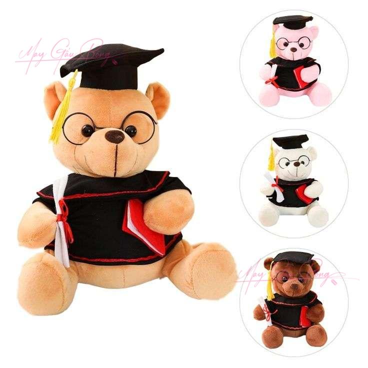 Thú nhồi bông tốt nghiệp mặc áo cử nhân – món quà chúc mừng dễ thương