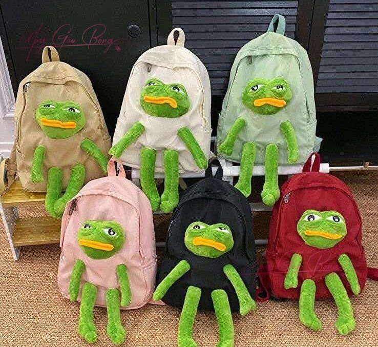 Balo gấu bông ếch xanh Cute