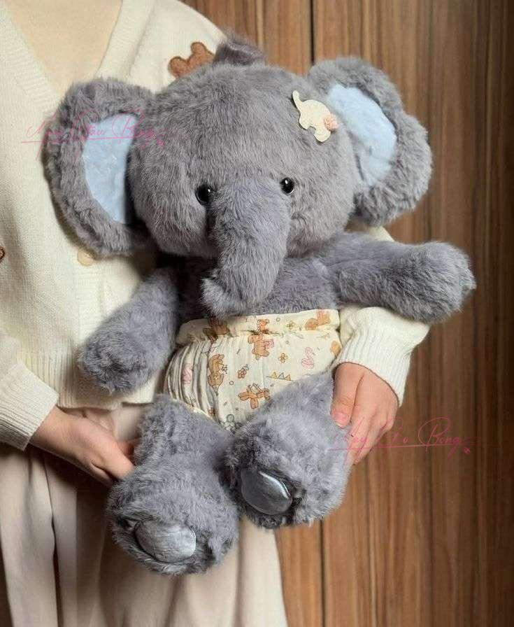 Balo gấu bông Elephant chú voi happy face