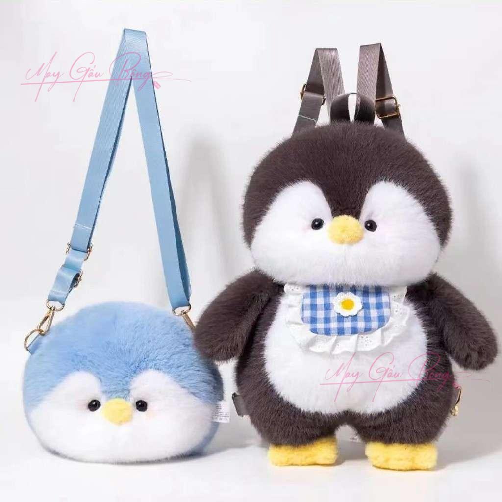 Balo gấu bông Penguin chim cánh cụt ấm tai lông xù