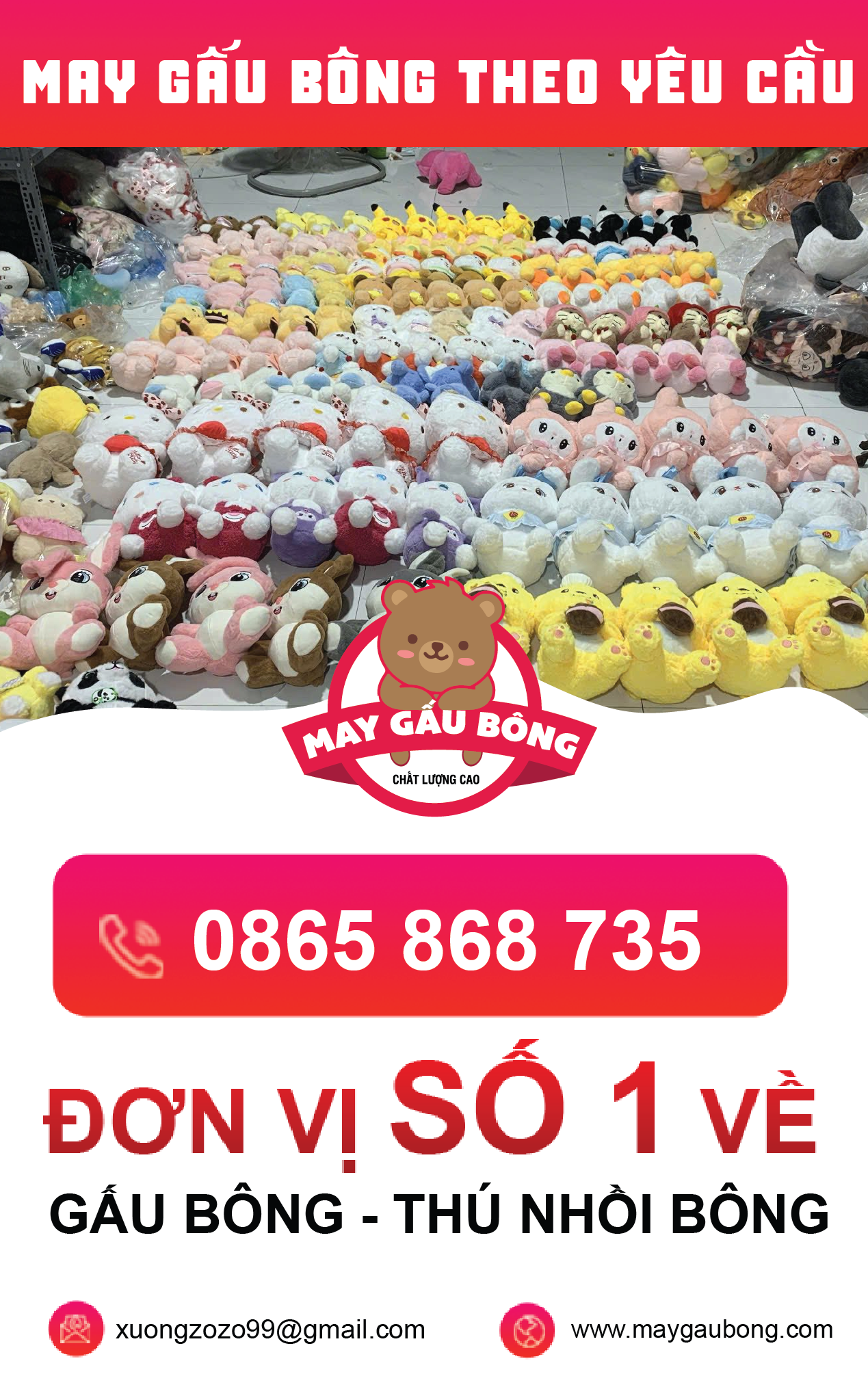 Lý do nên chọn xưởng may gấu bông theo yêu cầu thay vì mua sẵn 4 banner may gau bong