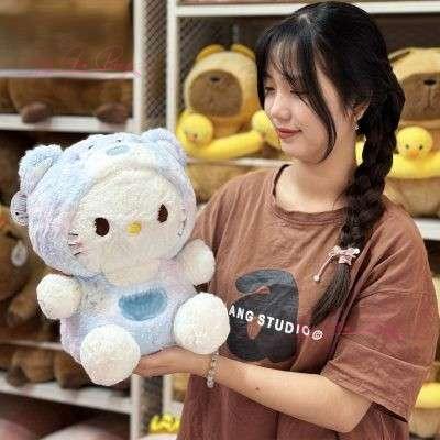 Gấu Bông Hello Kitty cosplay gấu trắng dễ thương