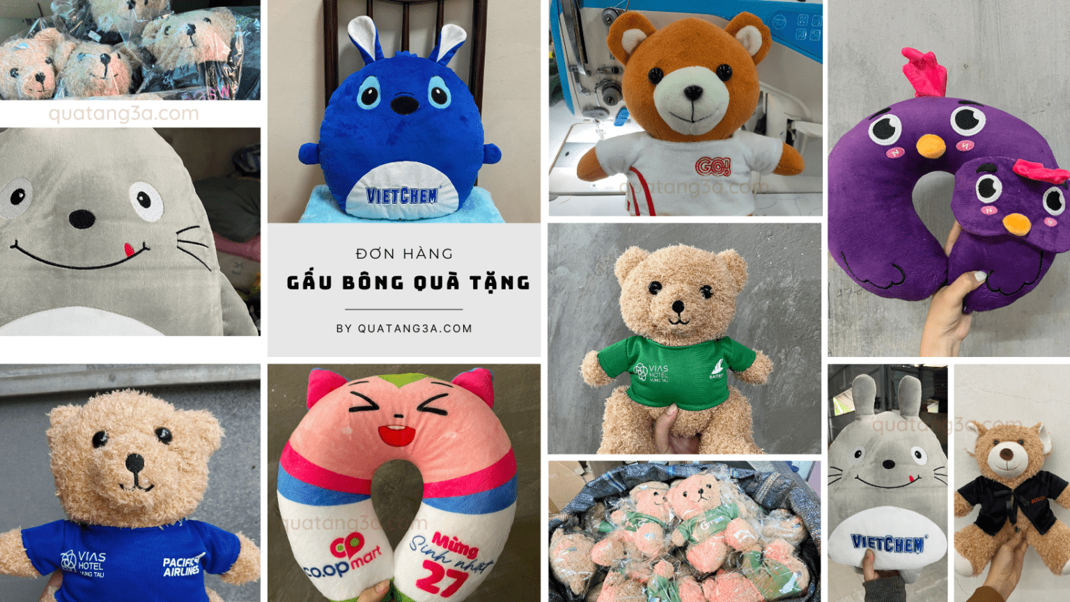 May gấu bông quà tặng thêu logo