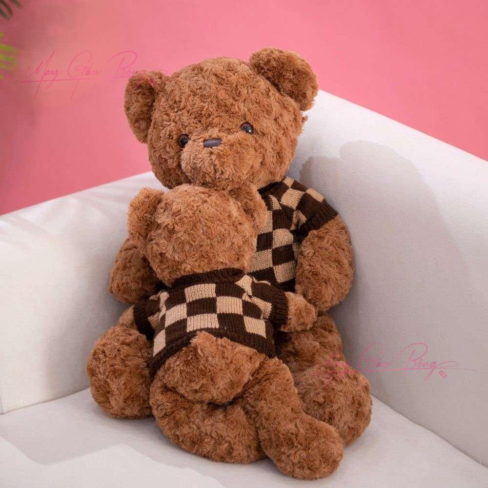 Gấu Teddy áo len lông xoắn