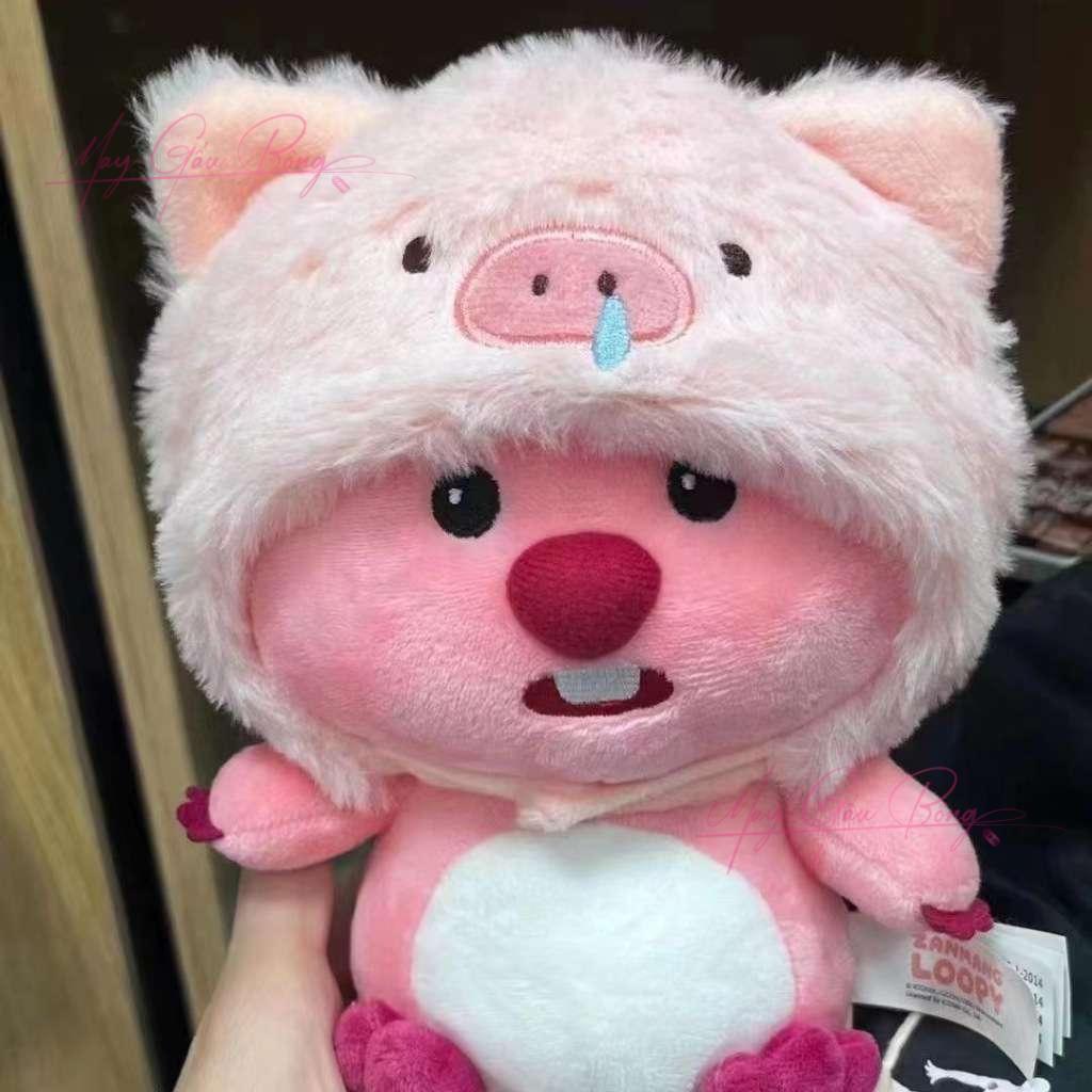 Gấu Bông Loopy đôi mũ heo con dễ thương