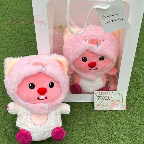 Gấu Bông Loopy đôi mũ heo con dễ thương