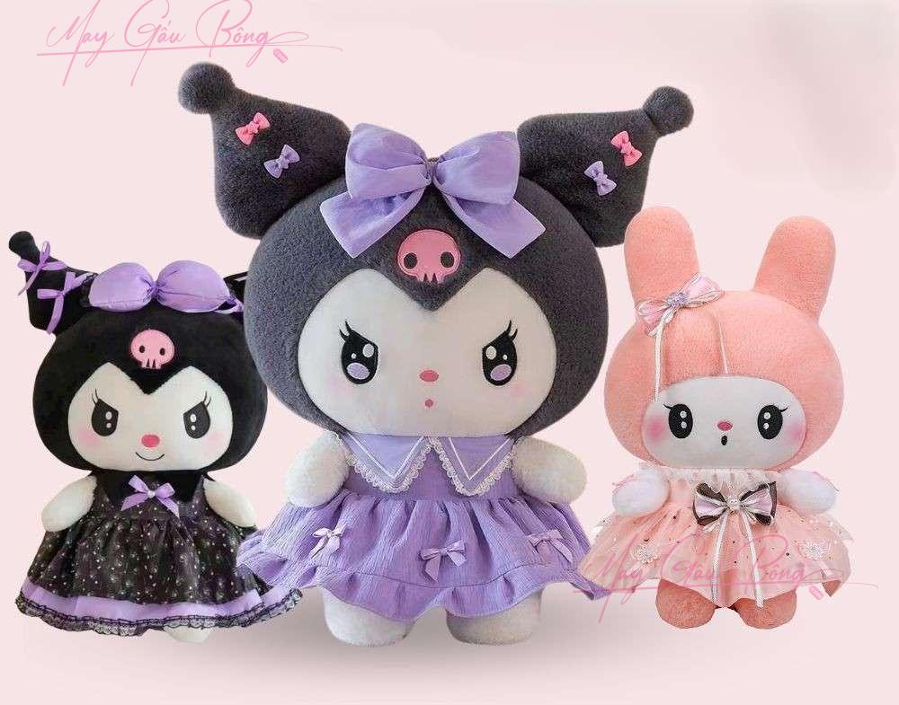 Gấu Bông Kuromi Nơ Tím Dễ Thương