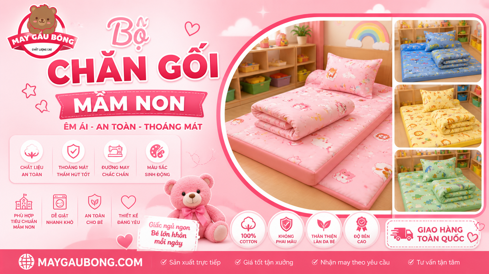Bộ chăn gối Mầm Non