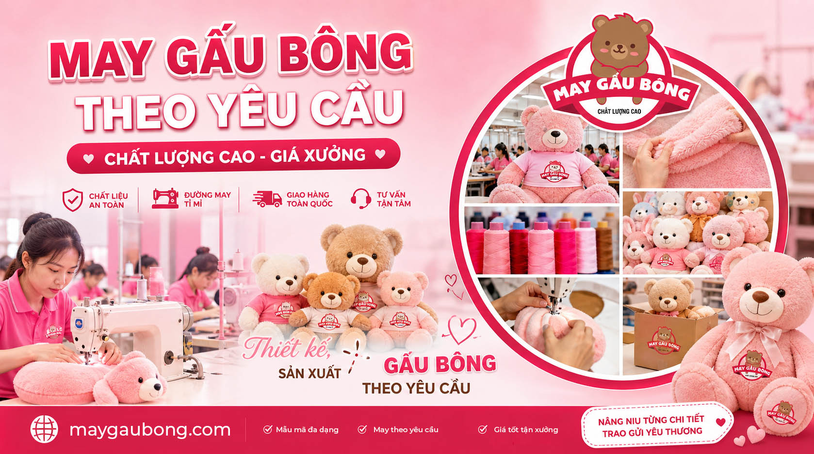 May gấu bông theo yêu cầu